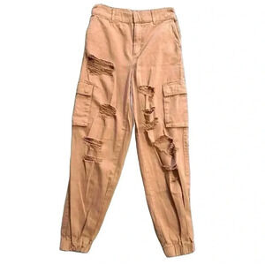 Forever 21. Mauve cargo pants. Distressed. Size small